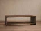 Felton Rectangular Coffee Table Solid Oak Cocktail Table Minimalist Rural Style Living Room Center Tea Table
