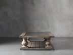 Hudson Pine Coffee Table wuth Solid Pine Wood & Bluestone Inlay Retro Style Living Room Center Tea Table Cocktail Table