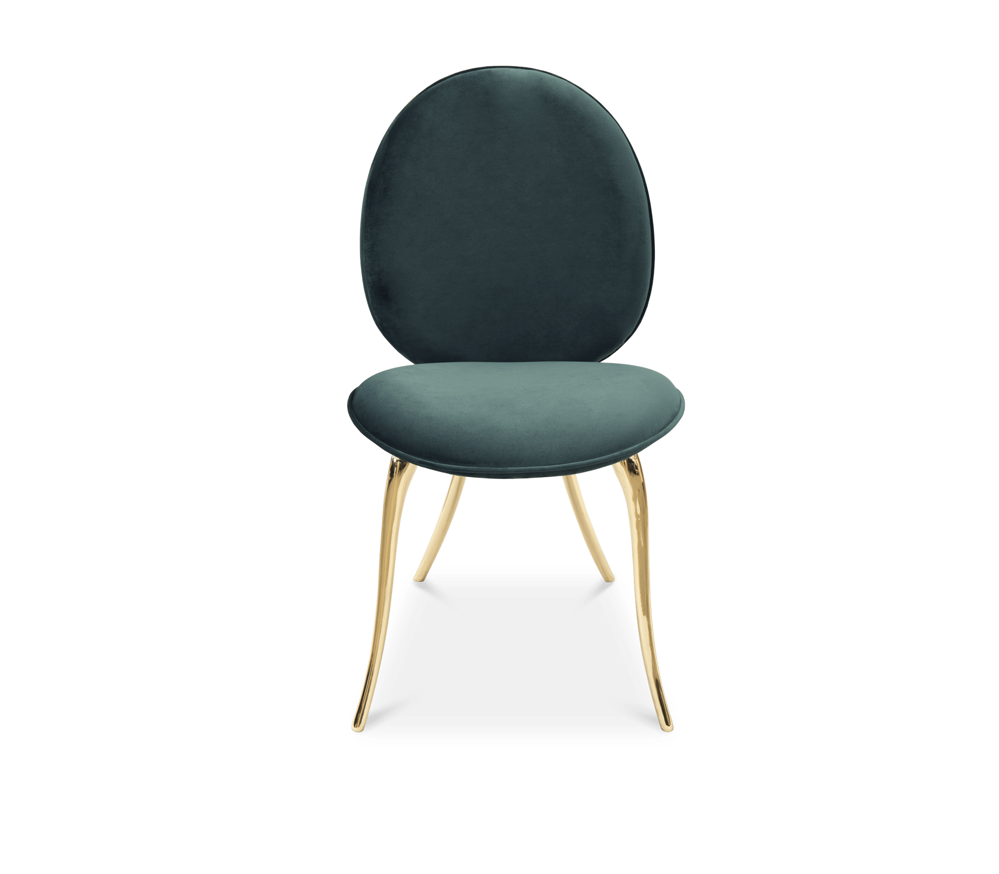 Soleil Curved Brass Modern Luxury Dining Chair