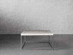 Arielle Rectangle Coffee Table with Fossilized Clamshell Top Iron Base Sofa Center Tea Table