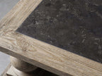 Hudson Pine Coffee Table wuth Solid Pine Wood & Bluestone Inlay Retro Style Living Room Center Tea Table Cocktail Table