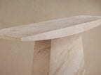 Ilaria Coralle Marble Stone Entryway Console Table with Natural Beige Stone Hallway Entrance Table