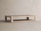 Devon Rectangular Parson-Style Coffee Table Natural Oak Wood Living Room Center Tea Table
