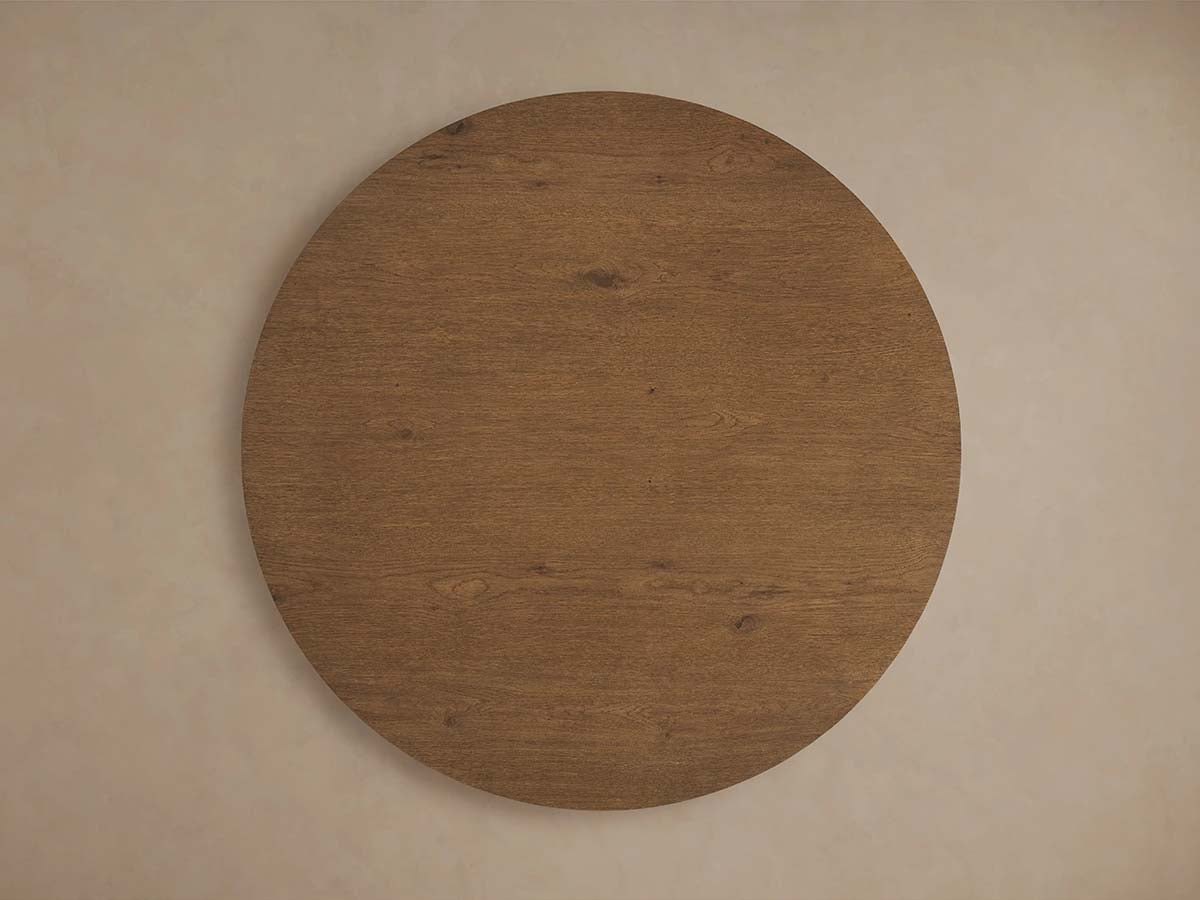 Felton Round Coffee Table Solid Oak Wood Center Tea Table Minimalist Rural Style