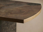 Polanco Ash Burl Entrance Console Wood Hallway Entryway Table With Steel Base Natural Style