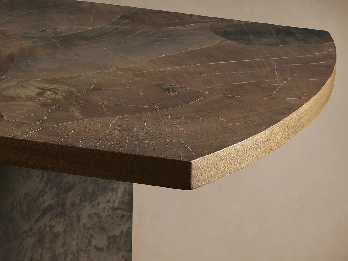 Polanco Ash Burl Entrance Console Wood Hallway Entryway Table With Steel Base Natural Style