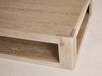 Devon Rectangular Parson-Style Coffee Table Natural Oak Wood Living Room Center Tea Table