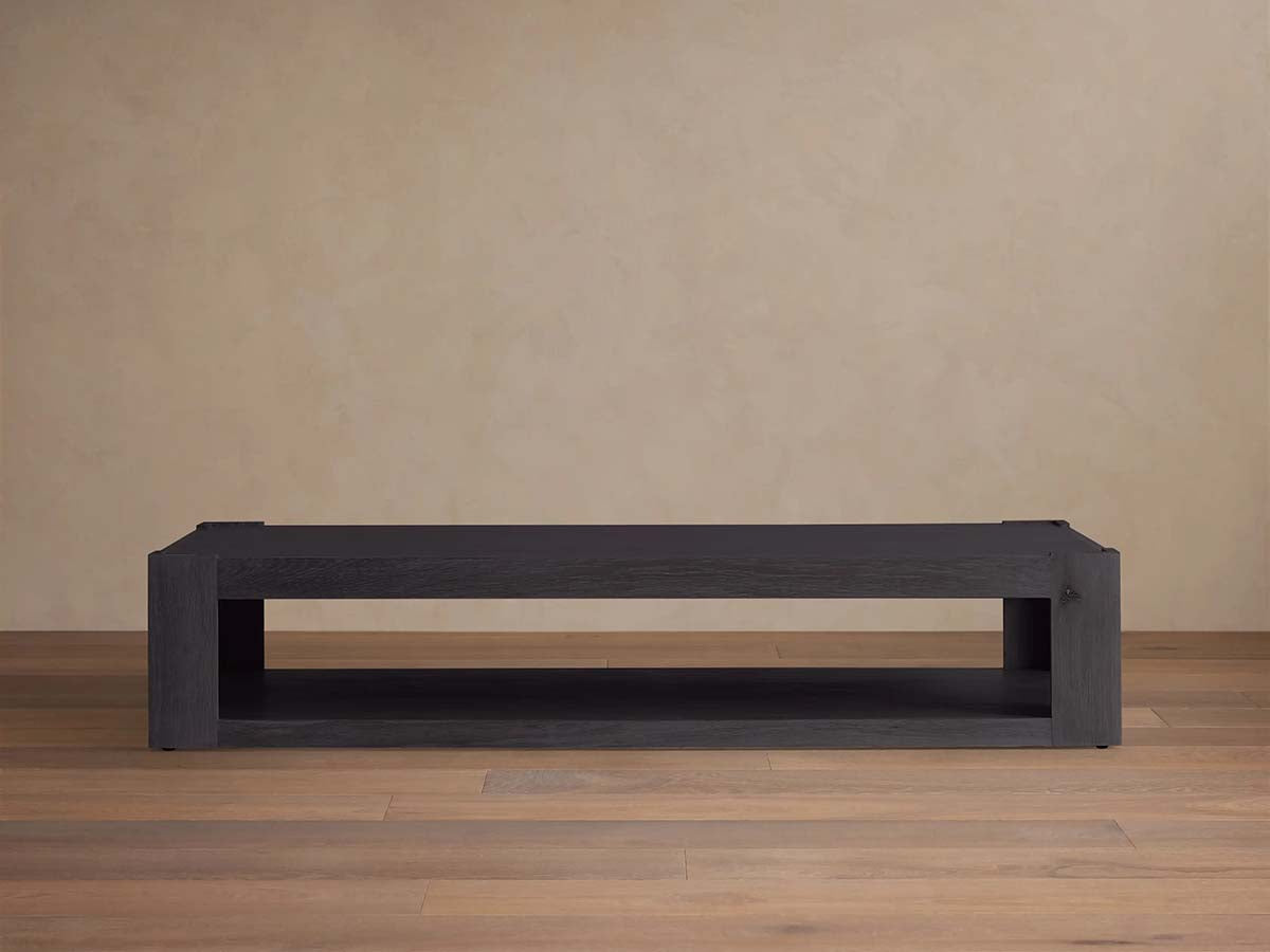 Devon Rectangular Parson-Style Coffee Table Natural Oak Wood Living Room Center Tea Table