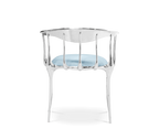 Nº 11 Silver Polished Brass Surrealist Light Blue Dining Chair