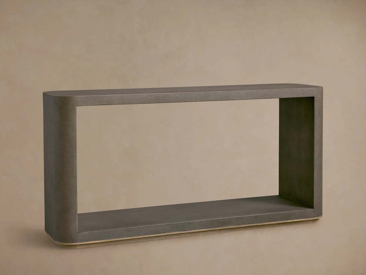 Harrow Oak Wood Entryway Console Table with Faux Shagreen Finish Entrance Table