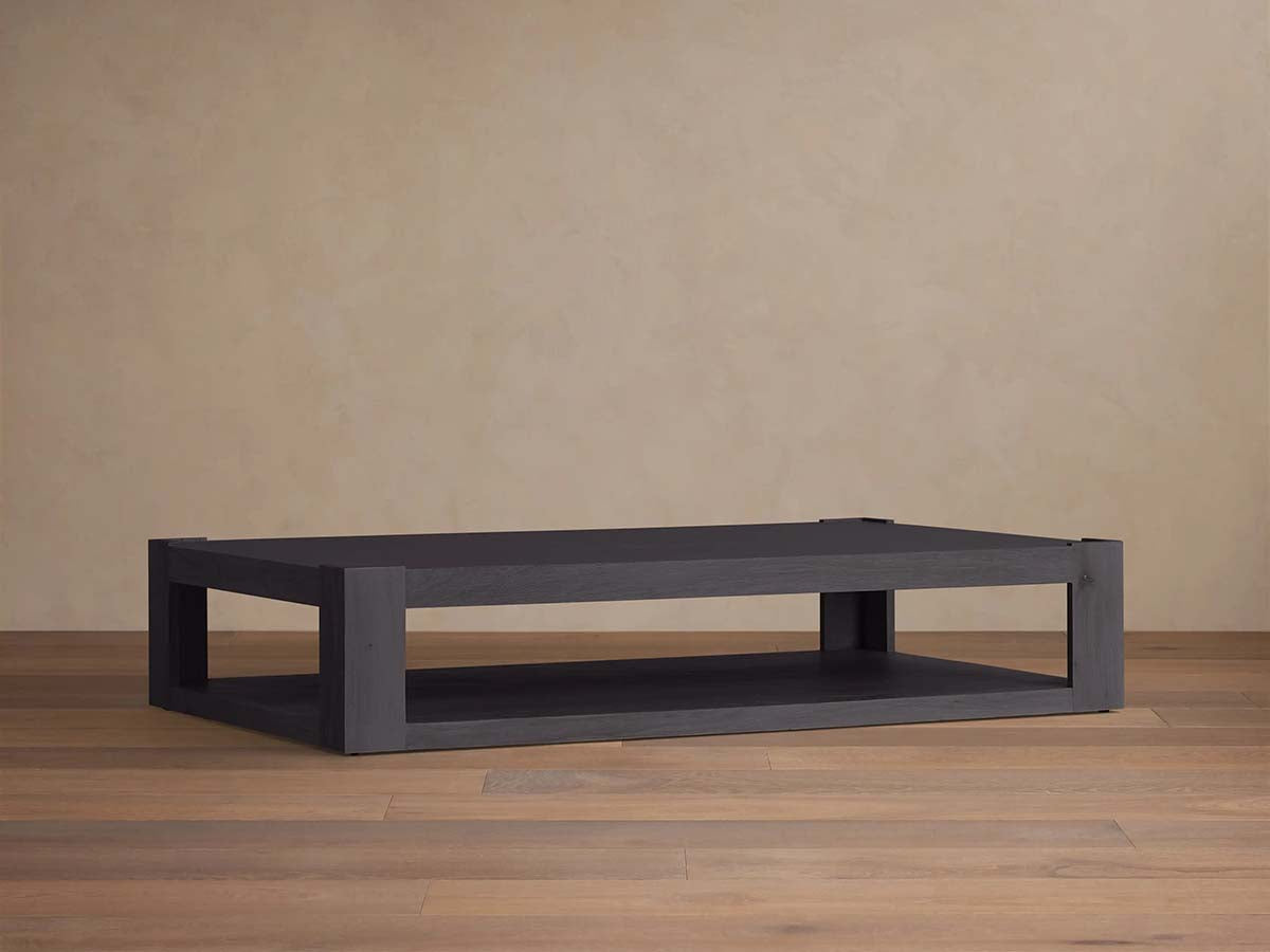 Devon Rectangular Parson-Style Coffee Table Natural Oak Wood Living Room Center Tea Table