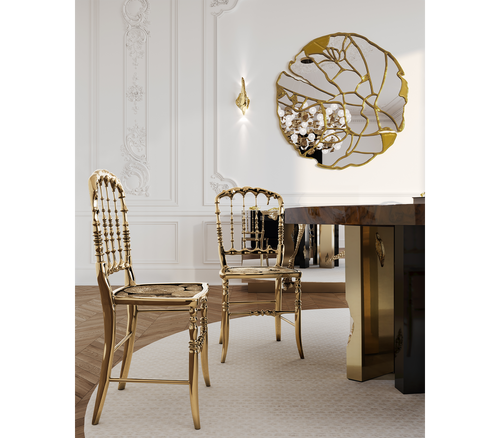 Emporium Gold Surrealist Cast Aluminium Sculpture Dining Chair