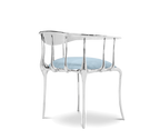 Nº 11 Silver Polished Brass Surrealist Light Blue Dining Chair