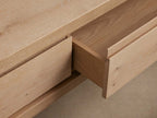 Sullivan Rectangular Storage Coffee Table Wood Oak Center Tea Table in Soft-Close Drawers