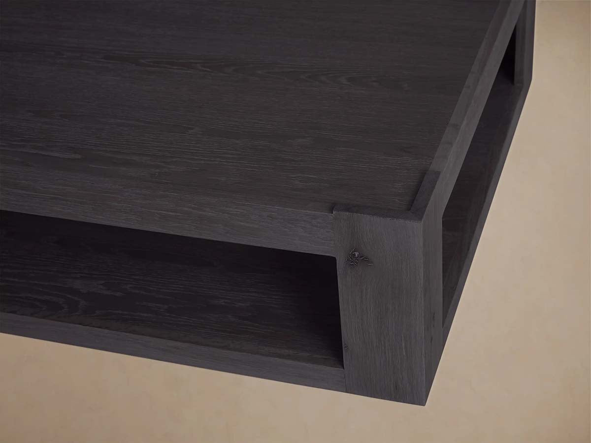 Devon Rectangular Parson-Style Coffee Table Natural Oak Wood Living Room Center Tea Table