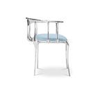 Nº 11 Silver Polished Brass Surrealist Light Blue Dining Chair