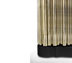 Symphony Tubular Gold Plated Modern Luxury Nightstand