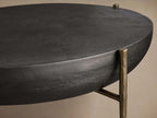 Donovan Coffee Table Cast Aluminum Metal Top Round Living Room Center Tea Table