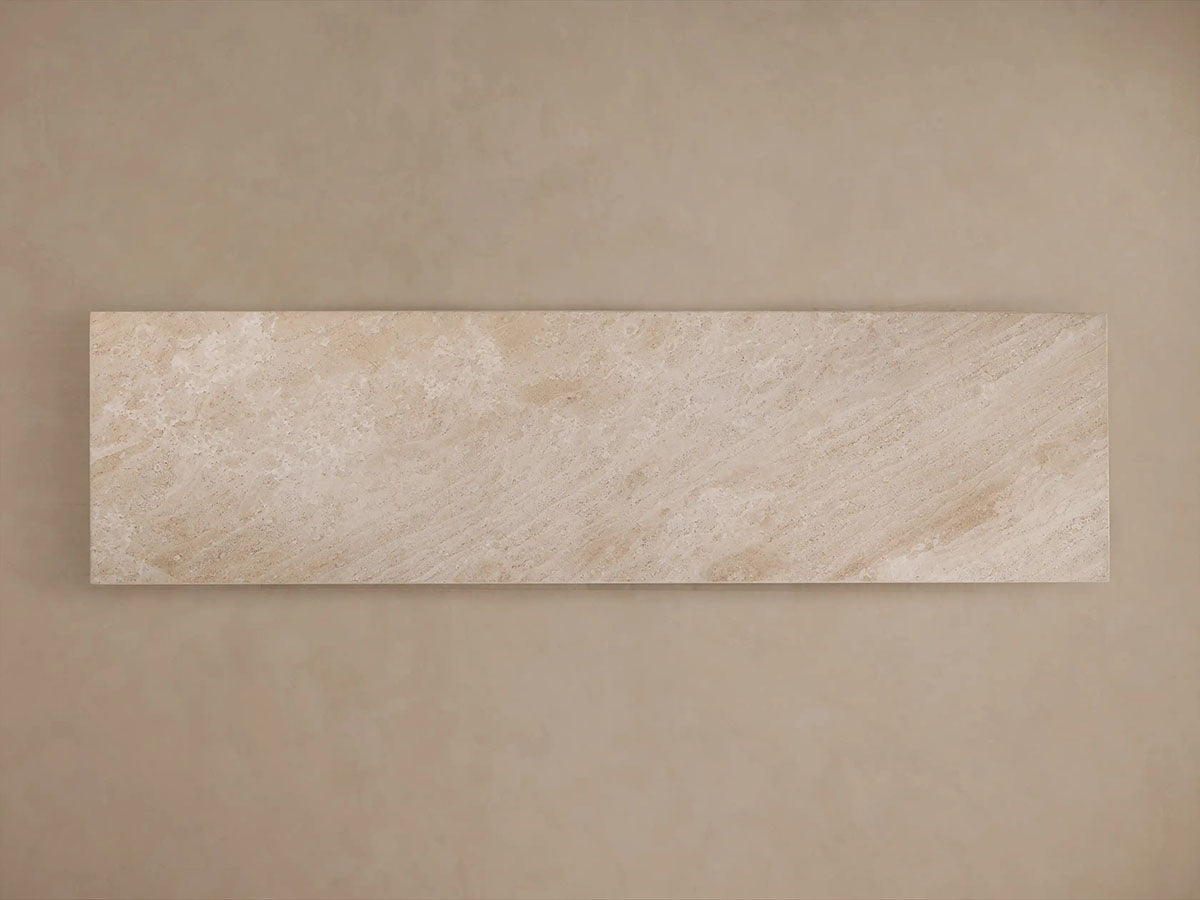 Ilaria Coralle Marble Stone Entryway Console Table with Natural Beige Stone Hallway Entrance Table