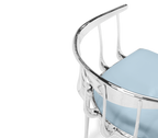 Nº 11 Silver Polished Brass Surrealist Light Blue Dining Chair