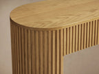 Finnley Reeded Solid Oak Wood Console Entrance Table Rural Style Hallway Entryway Table