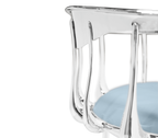 Nº 11 Silver Polished Brass Surrealist Light Blue Dining Chair