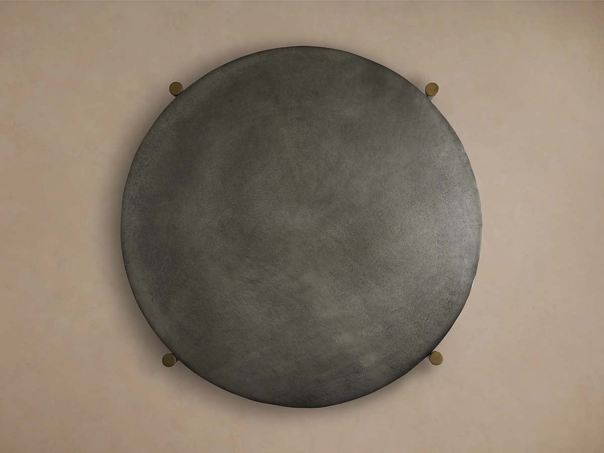 Donovan Coffee Table Cast Aluminum Metal Top Round Living Room Center Tea Table
