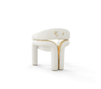 Elara Curved Sculptural Polished Brass Luxury Dining Chair
