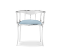 Nº 11 Silver Polished Brass Surrealist Light Blue Dining Chair