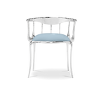 Nº 11 Silver Polished Brass Surrealist Light Blue Dining Chair