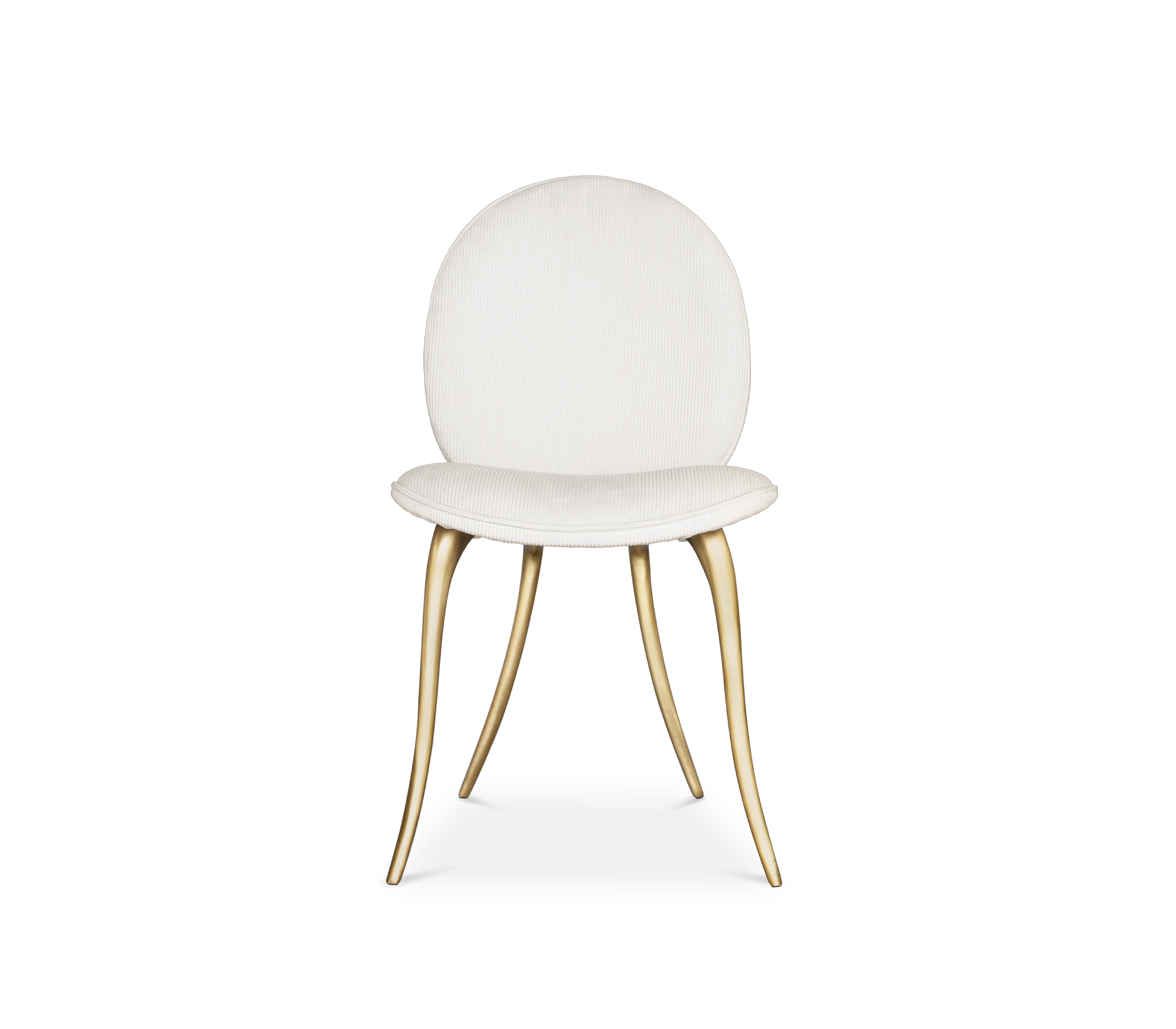 Soleil Curved Brass Modern Luxury Dining Chair