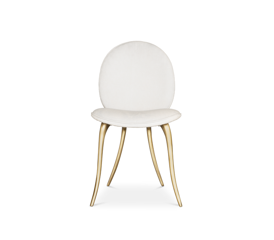 Soleil Curved Brass Modern Luxury Dining Chair