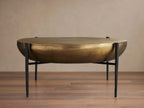 Donovan Coffee Table Cast Aluminum Metal Top Round Living Room Center Tea Table