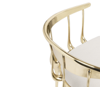 Nº 11 Cream Velvet Surrealist Polished Gold Dining Chair