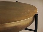 Donovan Coffee Table Cast Aluminum Metal Top Round Living Room Center Tea Table