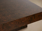 Cinzia Rectangle Burl Coffee Table Plinth-style Base  Wood Sofa Center Tea Table