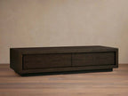 Sullivan Rectangular Storage Coffee Table Wood Oak Center Tea Table in Soft-Close Drawers