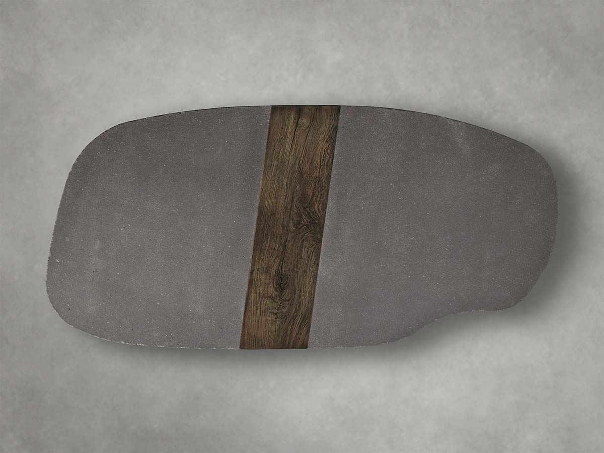 Nicco Coffee Table with Stone Top & Wood Base Living Room Center Tea Table Cocktail Table