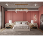 Odette Curved Velvet Polished Brass Luxury King Bed