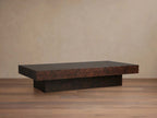 Cinzia Rectangle Burl Coffee Table Plinth-style Base  Wood Sofa Center Tea Table