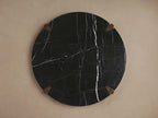 Pyet Round Marble Top Coffee Table Marble Top & Oak Wood Base Cocktail Table Living Room Center Tea Table