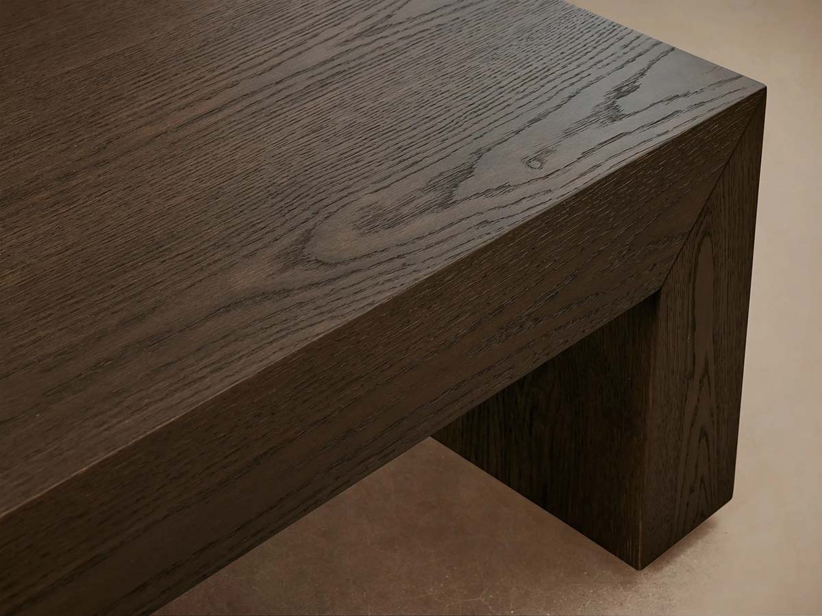 Sullivan Rectangle Waterfall Coffee Table with Solid Oak Wood  Center Tea Table Rural Style Cocktail Table