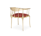 Nº 11 Burgundy Velvet Polished Gold Surrealist Dining Chair