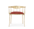 Nº 11 Burgundy Velvet Polished Gold Surrealist Dining Chair