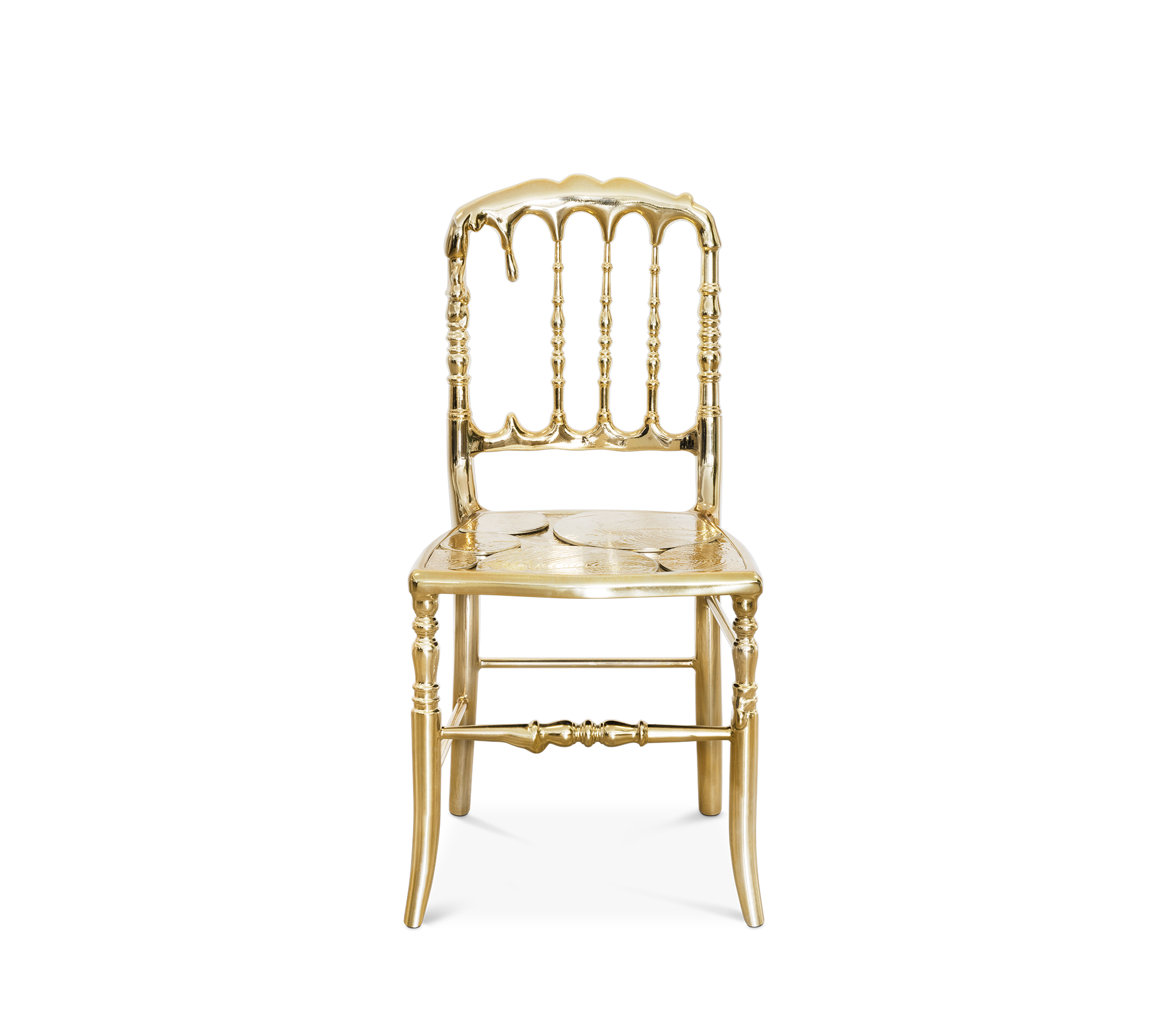 Emporium Gold Surrealist Cast Aluminium Sculpture Dining Chair