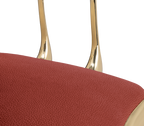 Nº 11 Burgundy Velvet Polished Gold Surrealist Dining Chair
