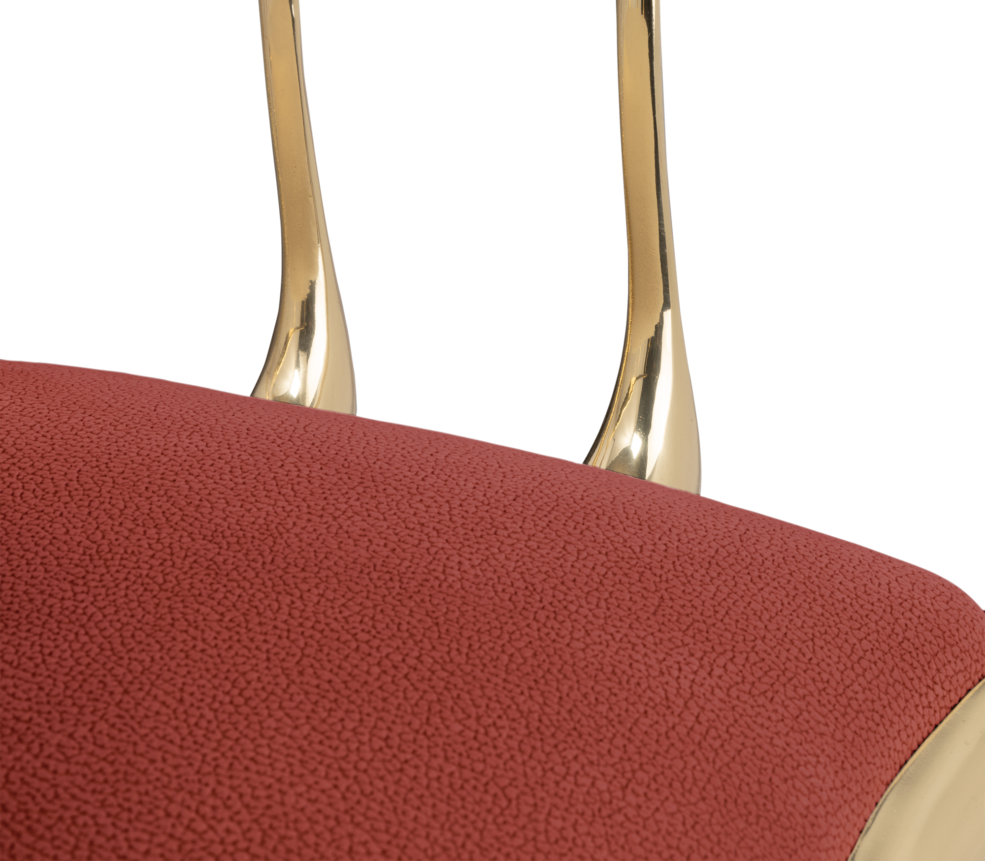 Nº 11 Burgundy Velvet Polished Gold Surrealist Dining Chair