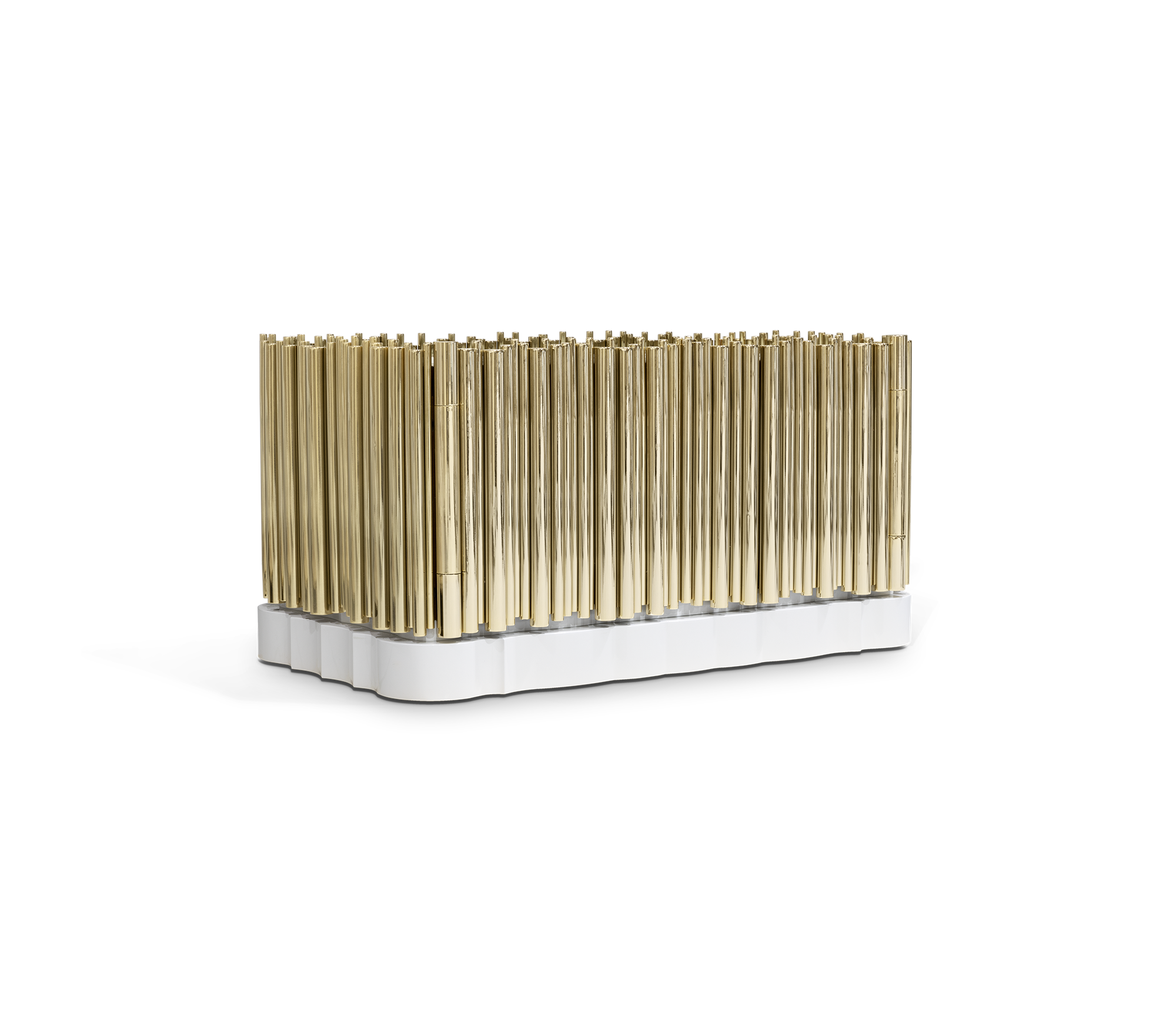 Symphony Tubular Gold Plated Modern Luxury Nightstand