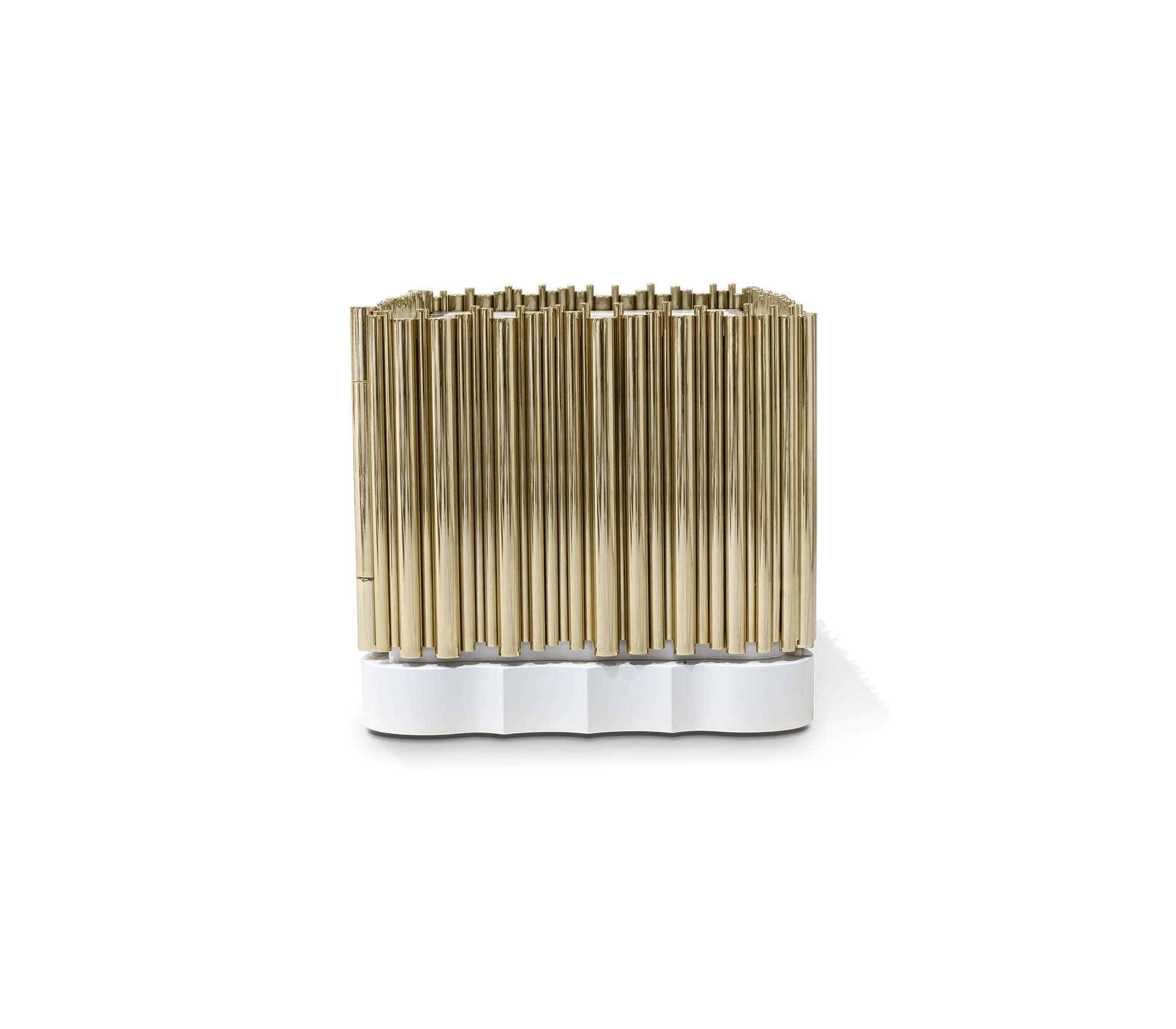 Symphony Tubular Gold Plated Modern Luxury Nightstand