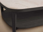 Danny Rectangle Coffee Table with Marble Top Oak & Wood Cocktail Table Living Room Center Tea Table